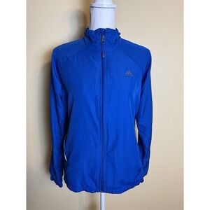 Adidas Track Jacket Womens Medium Blue Out Mesh Lined Lightweight